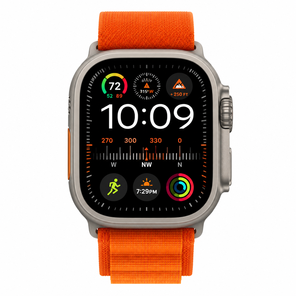 Apple Watch Ultra 2 - cassa titanio, cinturino alpine loop arancione